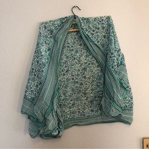 Silky Blue Floral Wrap